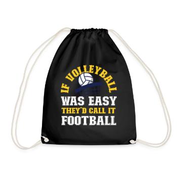 Volleyball Player Team Football If - Drawstring Bag - black - Front