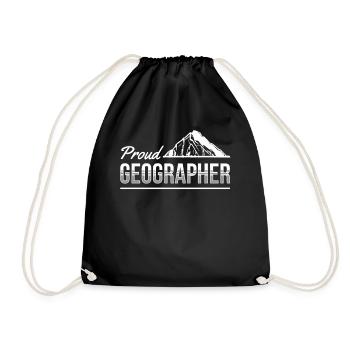 Stolzer Geograph Geographie Geographiestudent - Turnbeutel - Schwarz - Vorne