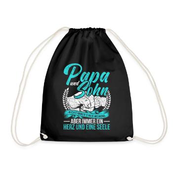 Vintage Papa Sohn Spruch Vater Sohn Partnerlook - Turnbeutel - Schwarz - Vorne