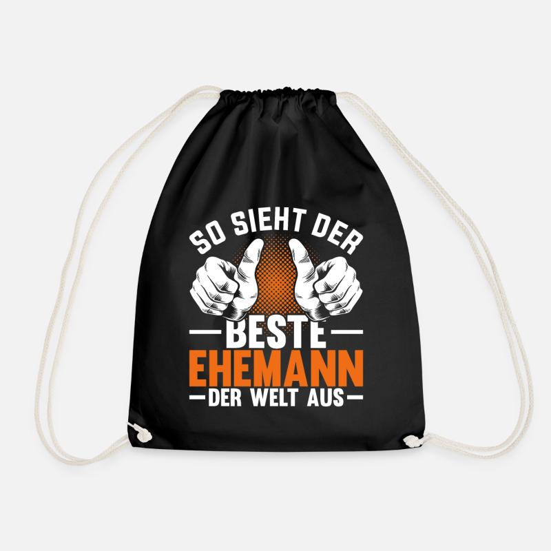 So Sieht Der Beste Ehemann Der Welt Aus mann - Turnbeutel - Schwarz
