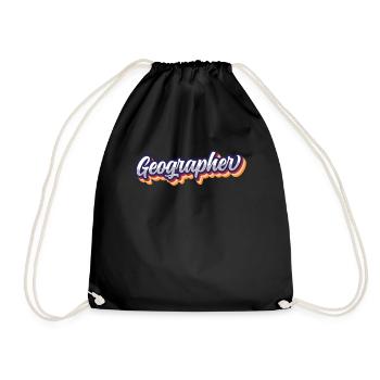 Geograph Geographiestudent Geographie Beruf - Turnbeutel - Schwarz - Vorne