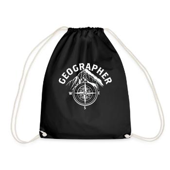 Geograph Beruf Geographie Geographiestudent - Turnbeutel - Schwarz - Vorne