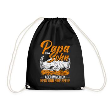 Vintage Papa Sohn Spruch Vater Sohn Partnerlook - Turnbeutel - Schwarz - Vorne