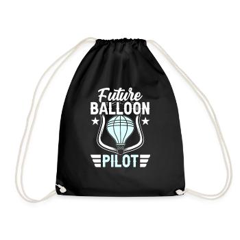 Future Balloon Pilot Balloon Flight Hot Air Balloon - Drawstring Bag - black - Front
