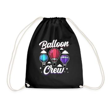 Ballon Besatzung Ballonfahrer Flug Heißluftballon - Turnbeutel - Schwarz - Vorne