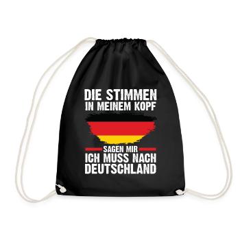 Deutschland Deutscher Deutsches - Turnbeutel - Schwarz - Vorne
