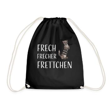 Frettchen Ferret Frettchenliebhaber - Turnbeutel - Schwarz - Vorne