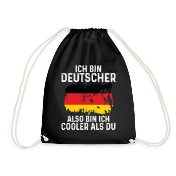 Deutschland Deutscher Deutsches - Turnbeutel - Schwarz - Vorne