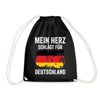 Urlaub Deutscher Deutschland - Turnbeutel - Schwarz - Vorne