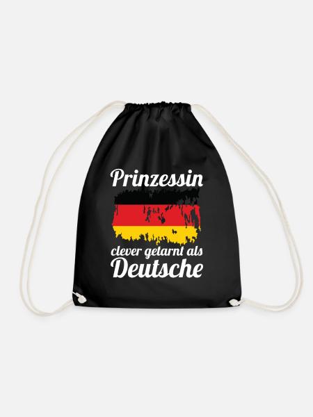 Prinzessin Deutscher Deutsches Deutschland - Turnbeutel - Schwarz