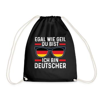 Deutscher Deutsches Deutschland - Turnbeutel - Schwarz - Vorne