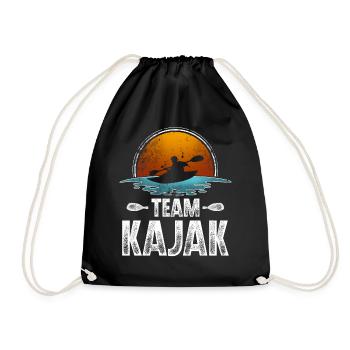 Kajak Kajakfahrer Kajaker Team - Turnbeutel - Schwarz - Vorne