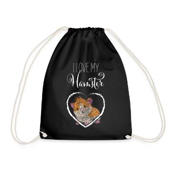 Hamster love Hamster lovers - Drawstring Bag - black - Front