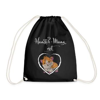 Maman Hamster au Cœur Hamster Doré - Sac de sport léger - noir - Devant