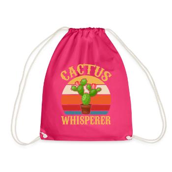 Cactus Whisperer - Western Sugaro Flowers - Drawstring Bag - fuchsia - Front