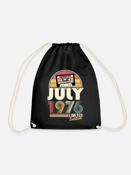 Juli 1976 Vintage Jahrgang Geburtstag Geschenk - Turnbeutel - Schwarz