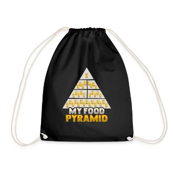 Pyramide alimentaire pour un buveur de bière - Sac de sport léger - noir - Devant