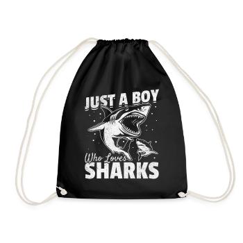 Great White Shark Sharkfish Ich bin nur ein Junge, - Turnbeutel - Schwarz - Vorne