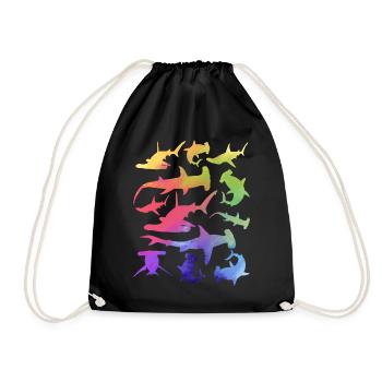 Shark lover Sharkfish hammerhead sharks - Drawstring Bag - black - Front