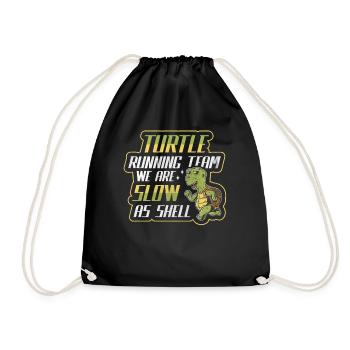 Turtle Running Team - We Are Slow As Shell Running - Drawstring Bag - black - Front