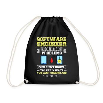 Software Engineering Software Engineering Engineer - Drawstring Bag - black - Front