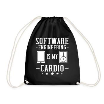 Software Engineering Software Engineering Engineer - Drawstring Bag - black - Front