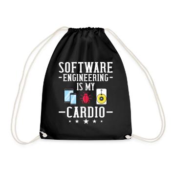 Software Engineering Software Engineering Engineer - Drawstring Bag - black - Front