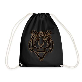 Tiger Motiv - Turnbeutel - Schwarz - Vorne