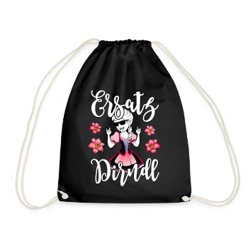 Ersatz Dirndl Trachtenshirt Damen - Turnbeutel - Schwarz - Vorne