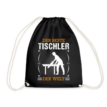 Tischler Beruf Schreiner Handwerker Geschenk - Turnbeutel - Schwarz - Vorne