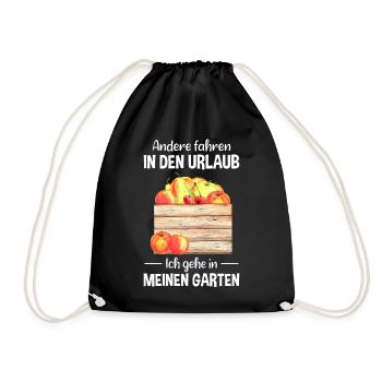 Garten Urlaub Lustiger Spruch Gärtner Geschenkidee - Turnbeutel - Schwarz - Vorne