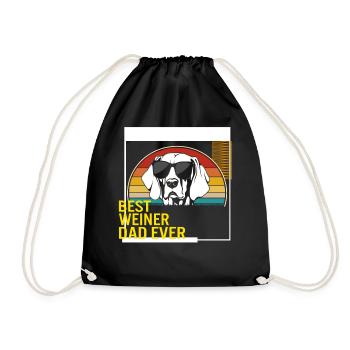 Best Weiner Dad Ever T Shirt - Drawstring Bag - black - Front