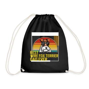Best Wire Fox Terrier Dad Ever T Shirt - Drawstring Bag - black - Front