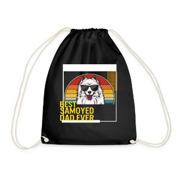 Best Samoyed Dad Ever T Shirt - Drawstring Bag - black - Front