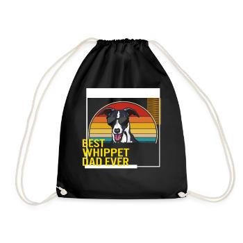 Bestes Whippet Dad Ever T-Shirt - Turnbeutel - Schwarz - Vorne