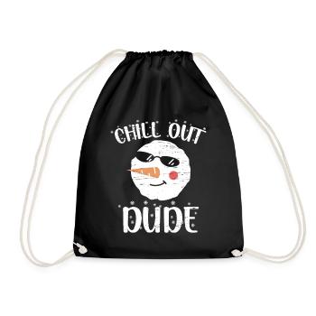 Chill Out Dude Santa Claus Schneemann Urlaub - Turnbeutel - Schwarz - Vorne