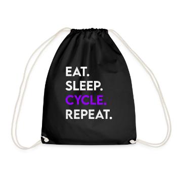 manger le cycle de sommeil répéter - Sac de sport léger - noir - Devant