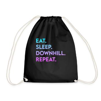 manger dormir en descente répéter - Sac de sport léger - noir - Devant