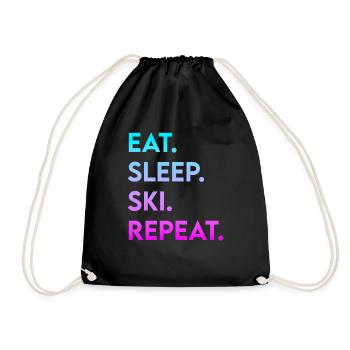 manger dormir ski répéter - Sac de sport léger - noir - Devant