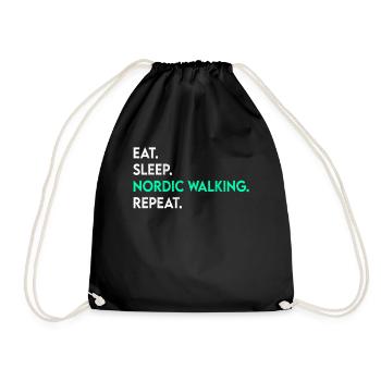 manger du sommeil marche nordique répéter - Sac de sport léger - noir - Devant