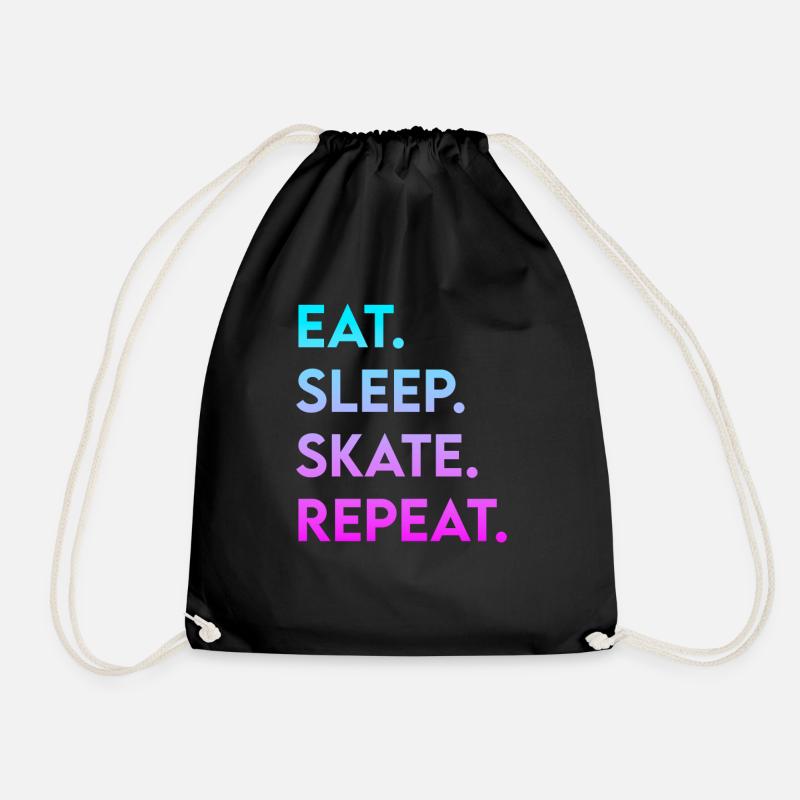eat sleep skate repeat - Turnbeutel - Schwarz