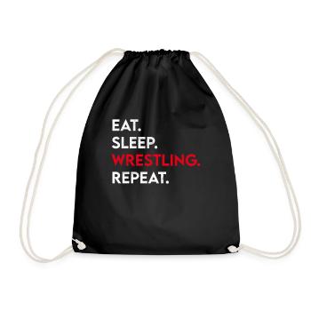 manger le sommeil lutte répéter - Sac de sport léger - noir - Devant