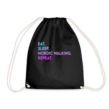 manger du sommeil marche nordique répéter - Sac de sport léger - noir - Devant