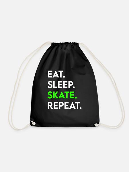 eat sleep skate repeat - Turnbeutel - Schwarz