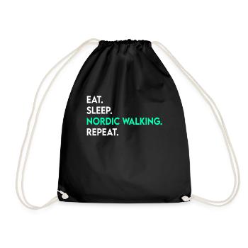 manger du sommeil marche nordique répéter - Sac de sport léger - noir - Devant
