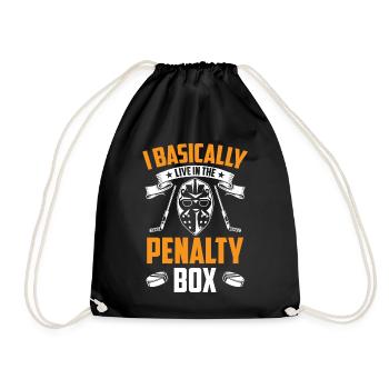 Ice Hockey Penalty Bench Ice Hockey Player Penalty Box - Drawstring Bag - black - Front