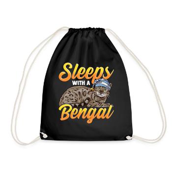 Bengal Cat Cat Cat Cat Lover - Drawstring Bag - black - Front