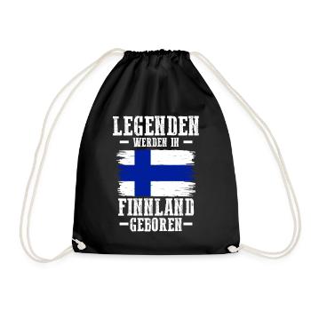 Finnland Finne Finnisches - Turnbeutel - Schwarz - Vorne