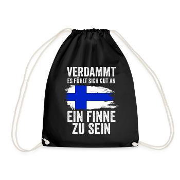 Finnland Finne Finnisches - Turnbeutel - Schwarz - Vorne