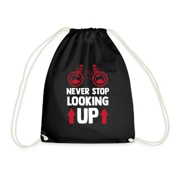 Never stop looking up Star Telescope - Drawstring Bag - black - Front
